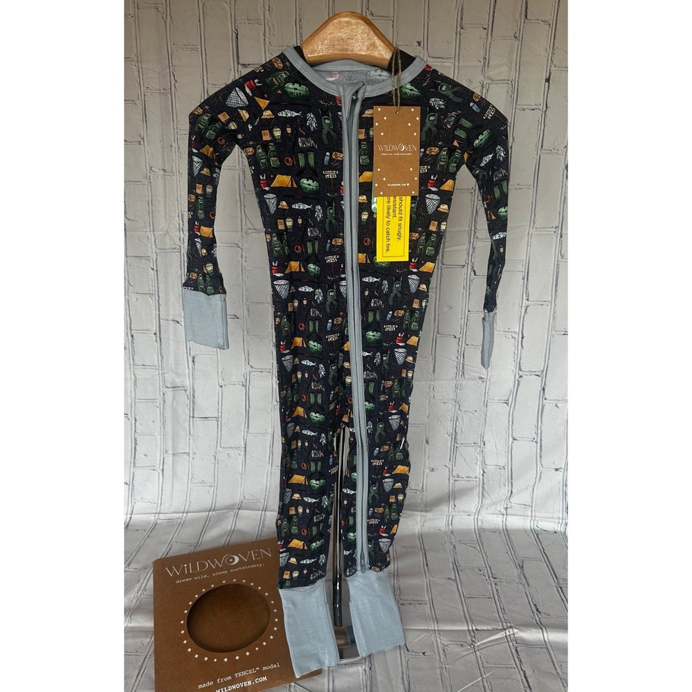 *NEW* Wildwoven Kindthing Modal Fishing 12-18 Months Zip Romper